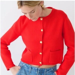 J. Crew Red Emilie sweater lady jacket XXS